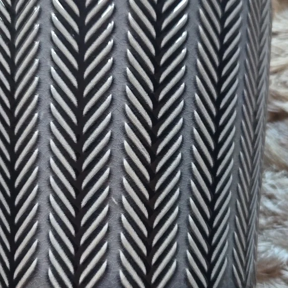 Chevron Patterned Gray Planter - Picture 8 of 8